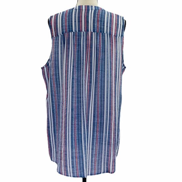 ST. John's Bay Sleeveless Striped Boho Blouse XL - Picture 3 of 9